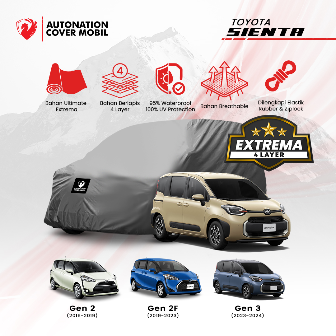 Autonation Garage - Cover Mobil Toyota Sienta Extrema 4 Layer Harga 1,116,500 rupiah*Gratis Ongkir