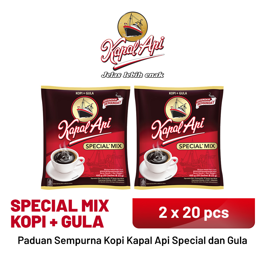 Kapal Api Special Mix 2 Bags (20 X 23 Gr) Harga  77,400 rupiah*Gratis Ongkir