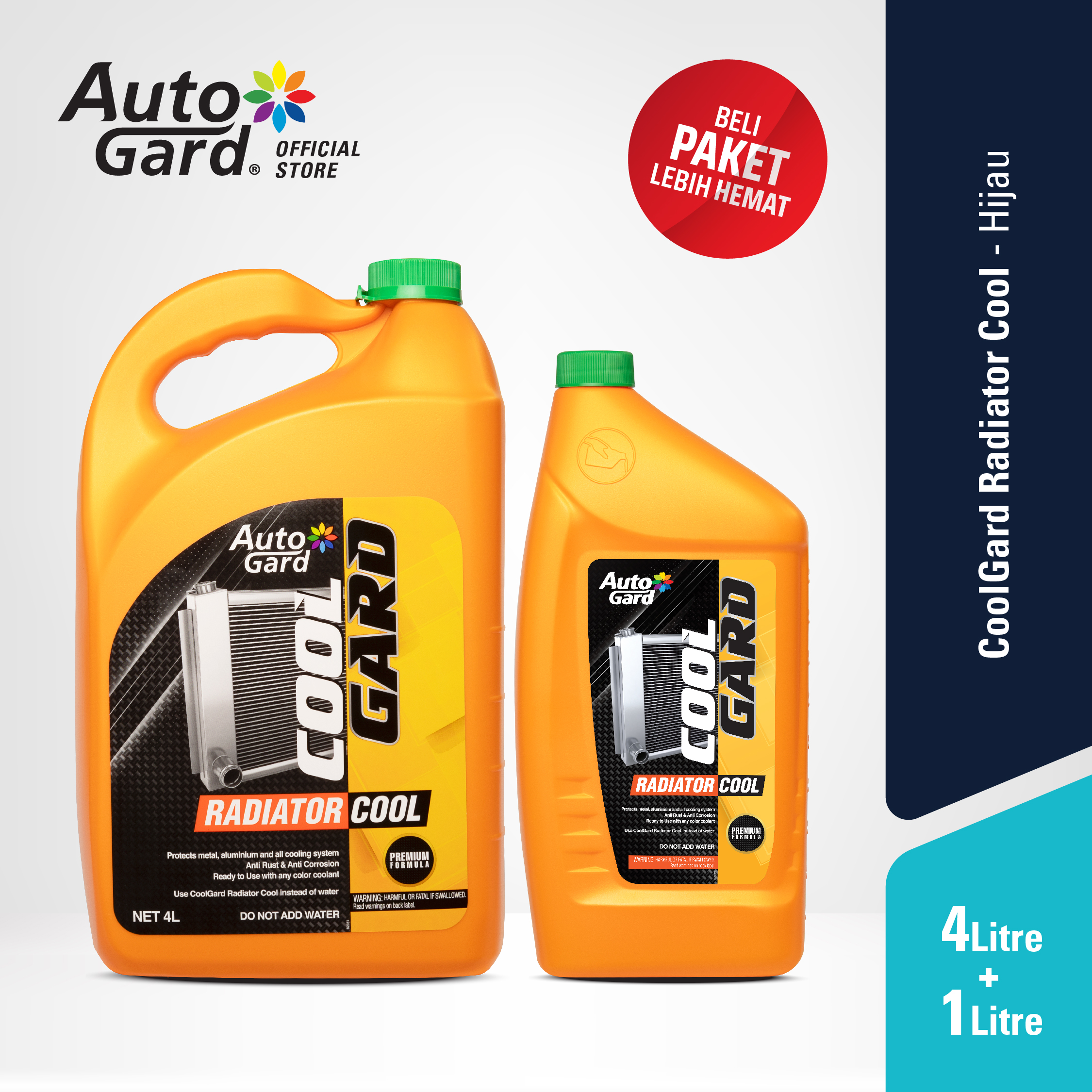 AUTOGARD [BUNDLE] CoolGard Green 4L+1L Air Radiator Mobil Motor Harga 81,954 rupiah*Gratis Ongkir