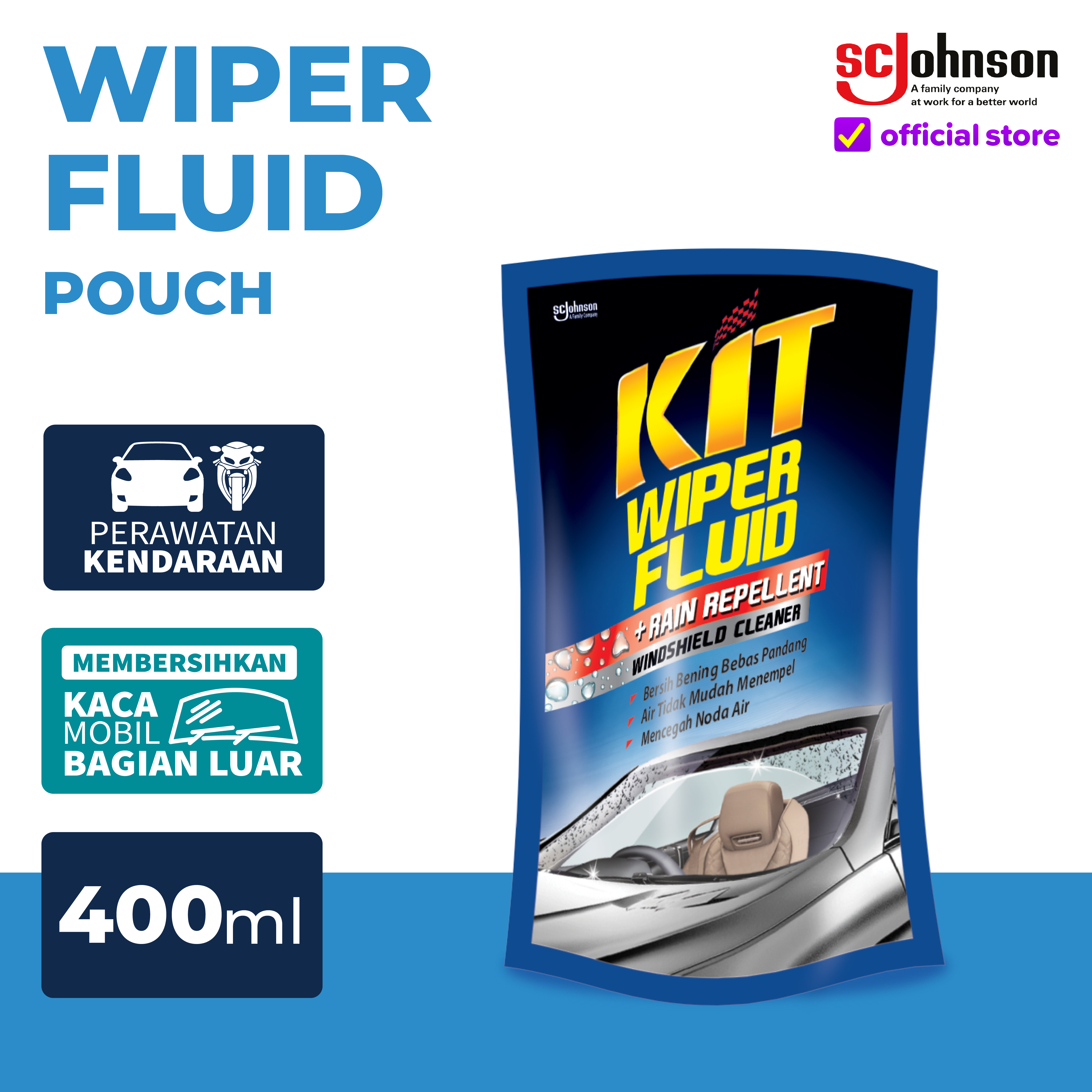 KIT Wiper Fluid - Refill 400mL Harga 7,917 rupiah*Gratis Ongkir