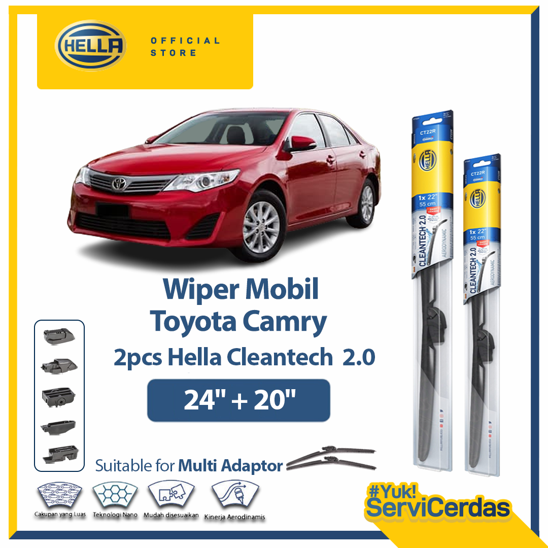 Wiper Mobil TOYOTA Camry (24”+20”) - HELLA Cleantech 2.0 Harga 341,211 rupiah*Gratis Ongkir