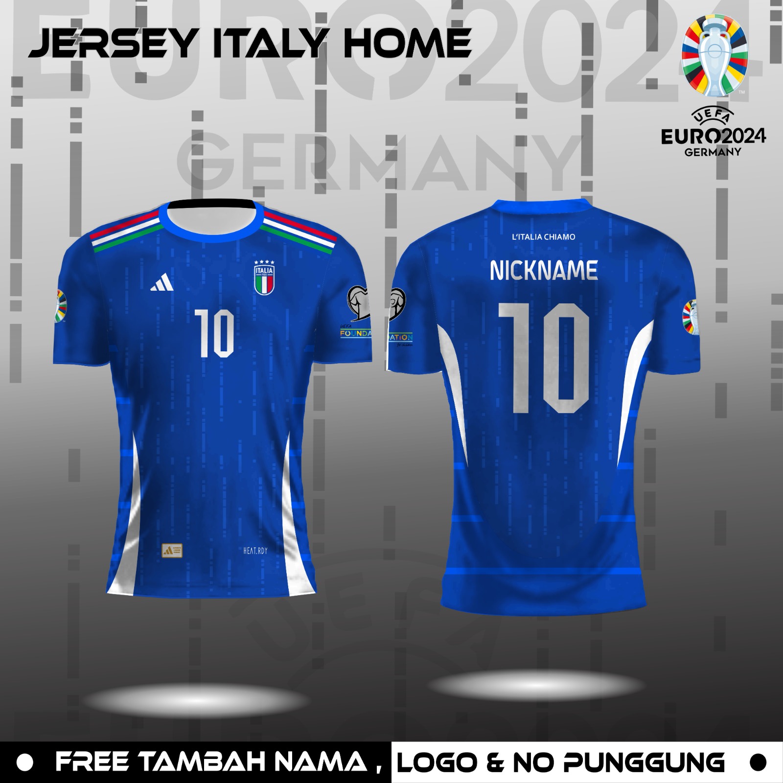 Euro 2024 Italian Euro 2021 Jersey Timnas Italia Italy Football Shirt
