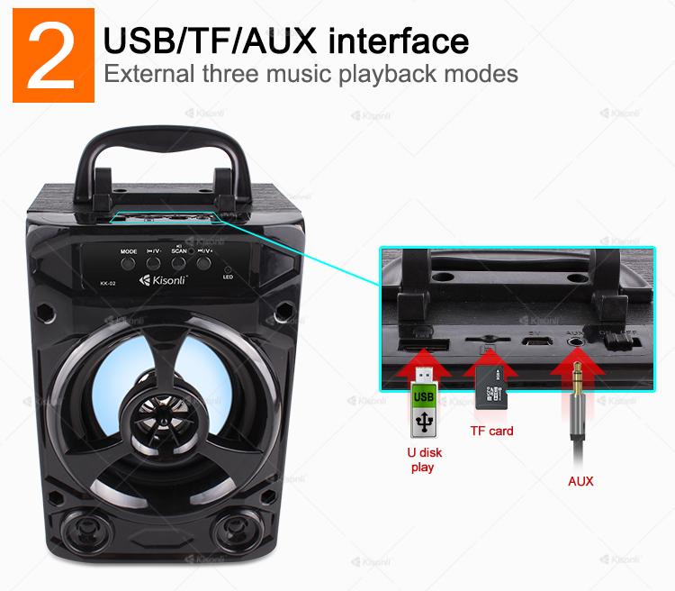 Kisonli KK-02 Speaker Wireless Bluetooth Speaker with LED Light with Phone Holder Option on Top 12 cf4871df74411b06b1b2e3979d96e006