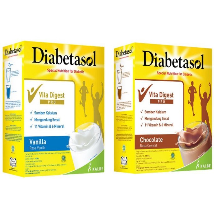Diabetasol 1000 Gr Diabetes Milk 950 Gram Cheapest Vanilla Chocolate - Vanilla Harga 225,701 rupiah*Gratis Ongkir