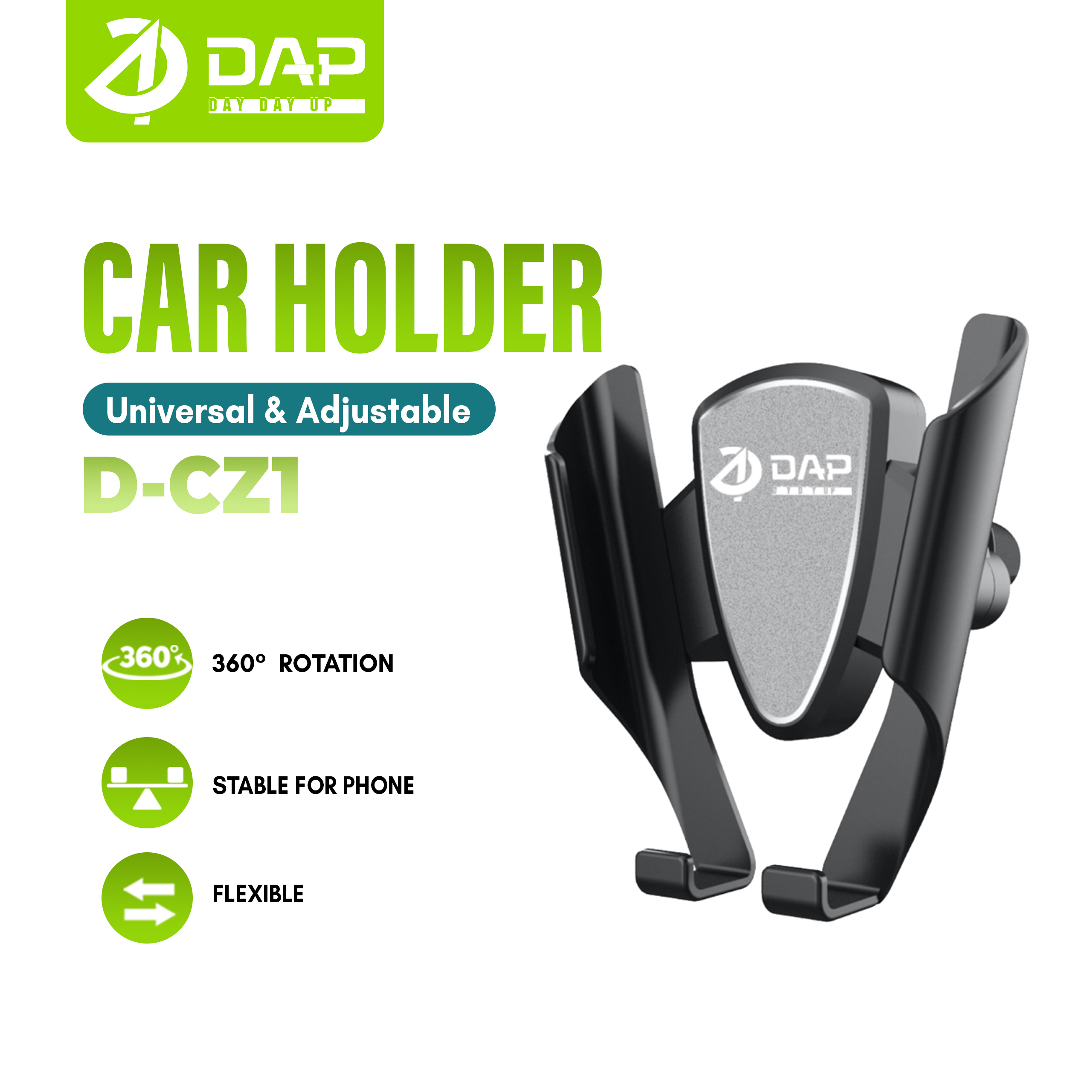 DAP Car holder D-CZ1 Universal Gravity Air Vent Car holder Original – Garansi resmi 1 tahun Harga 46,200 rupiah*Gratis Ongkir