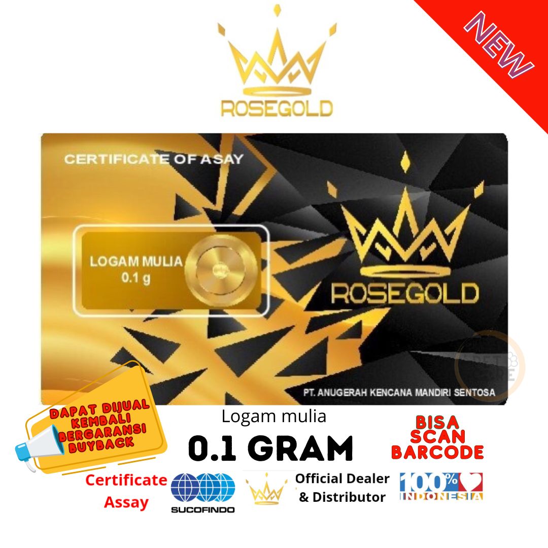 Logam Mulia Rose Gold 0.1 Gram MiniGold Harga  227,000 rupiah*Gratis Ongkir