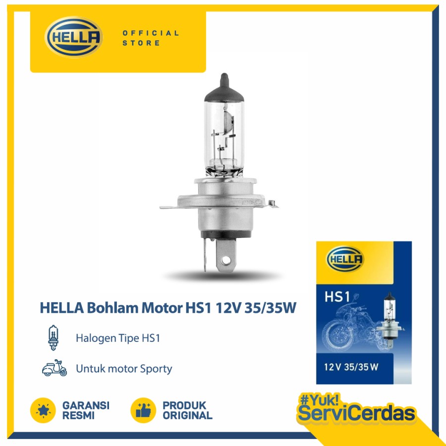 Hella Bohlam Motor HS1 12V 35/35W PX43T Standard Harga 12,000 rupiah*Gratis Ongkir