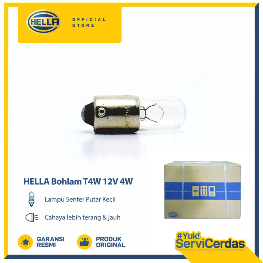 Bohlam Lampu Mobil HELLA T4W 12V 4W (DUS) - Lampu Senter Harga 429,000 rupiah*Gratis Ongkir