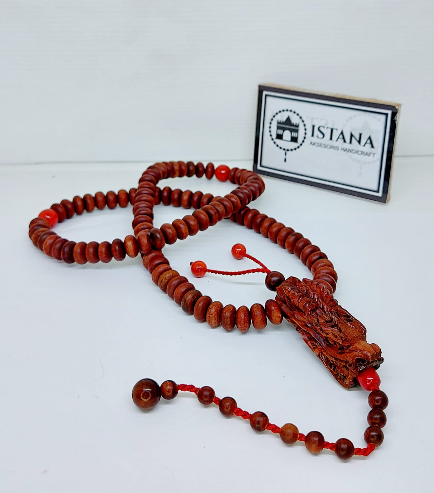 tasbih kayu nagasari kepala ukir naga terbaru