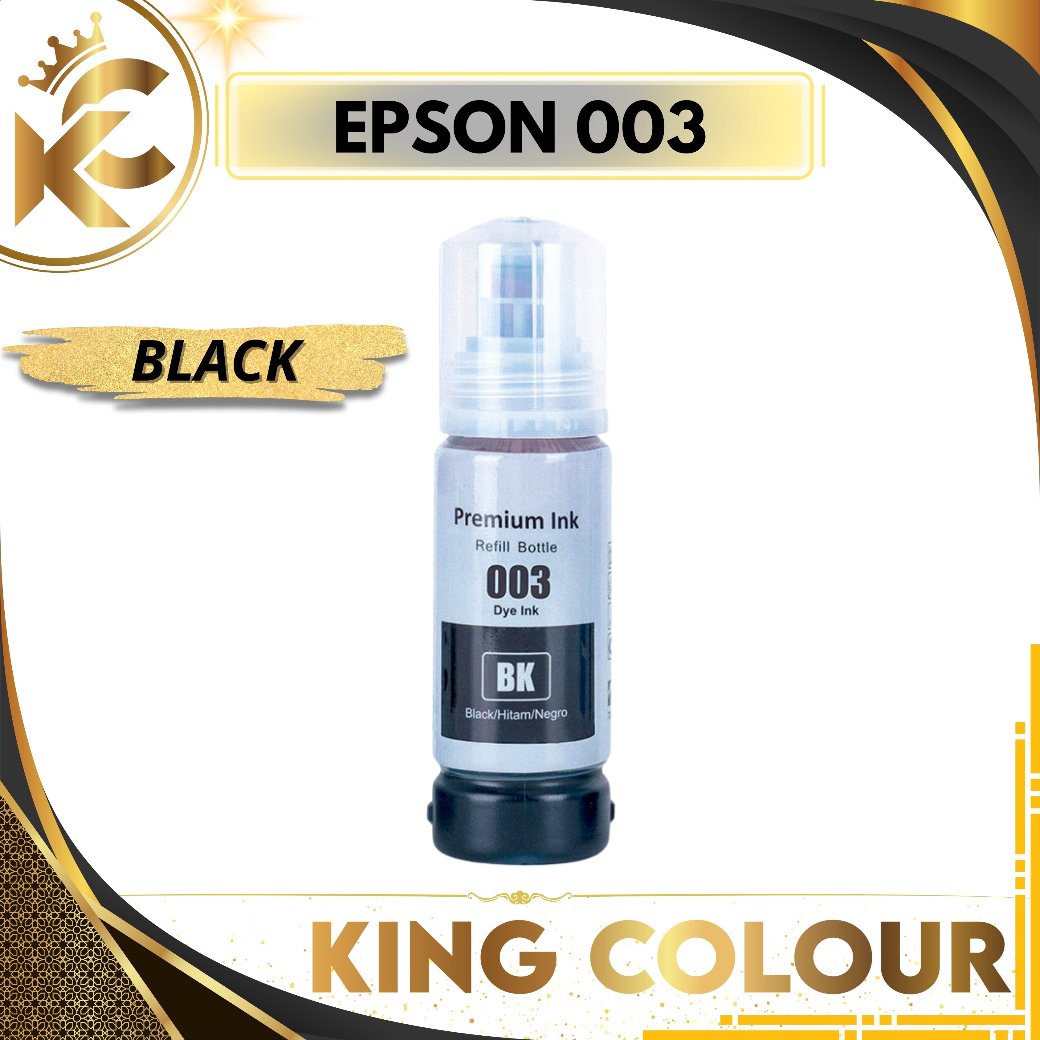 TINTA EPSON 003 UNTUK PRINTER SERIES L1110, L3110, L3116, L3150, L3156, L5190, L3210, L5290, L3256, L1210, L1256, L5296, L3250, L3216, L1216, L1250 Harga 9,650 rupiah*Gratis Ongkir