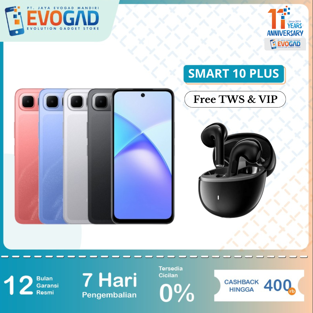 Infinix Smart 10 Plus 8/128Gb Unisoc T7250, 6.67 Inch 120Hz Hd+, 6000Mah | Infinix Indonesia Official Warranty 1 Year Harga 1,472,000 rupiah*Gratis Ongkir
