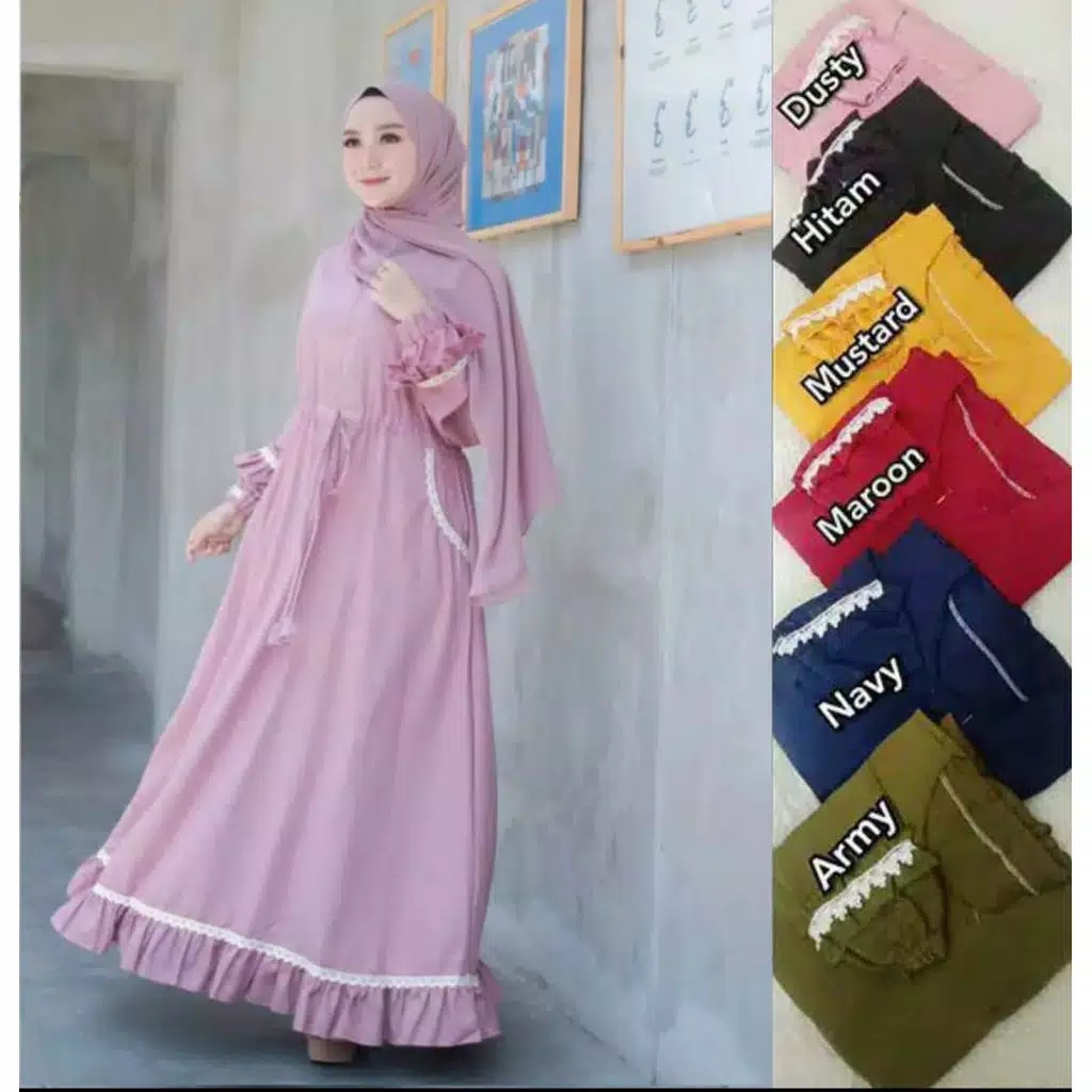 Nirmala Dress ( 7 warna ) Baju gamis wanita  gamis pesta  baju muslim  Dress muslim  pakain wanita  fashion muslim