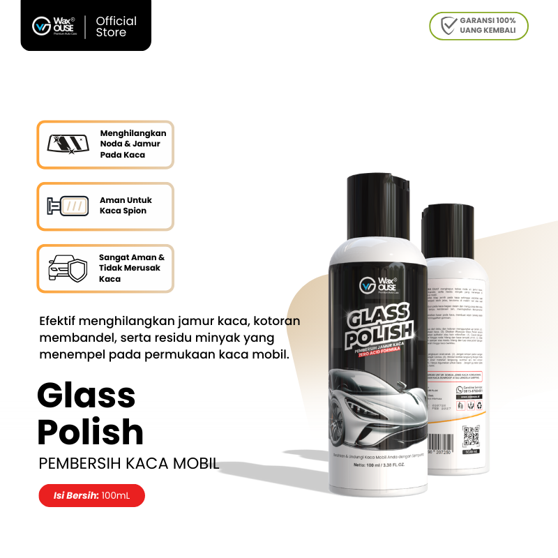 Waxouse Glass Polish Pembersih Jamur & Noda Air Pada Kaca Mobil, Aman Untuk Semua Kaca Mobil Harga 54,506 rupiah*Gratis Ongkir