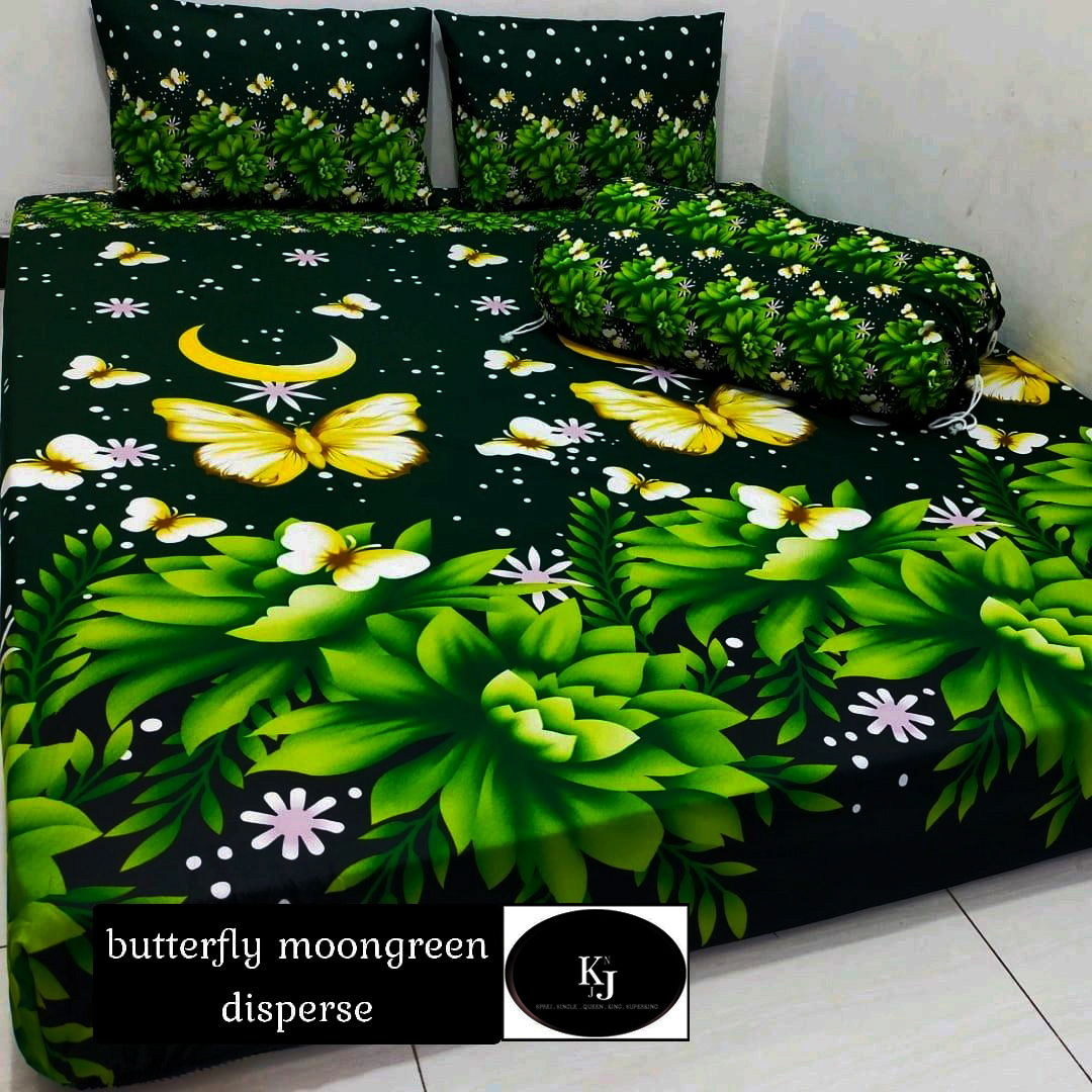 Moongreen cotton sheet sets disperse Roselle Casara-complete with pillow case and bolster case to size