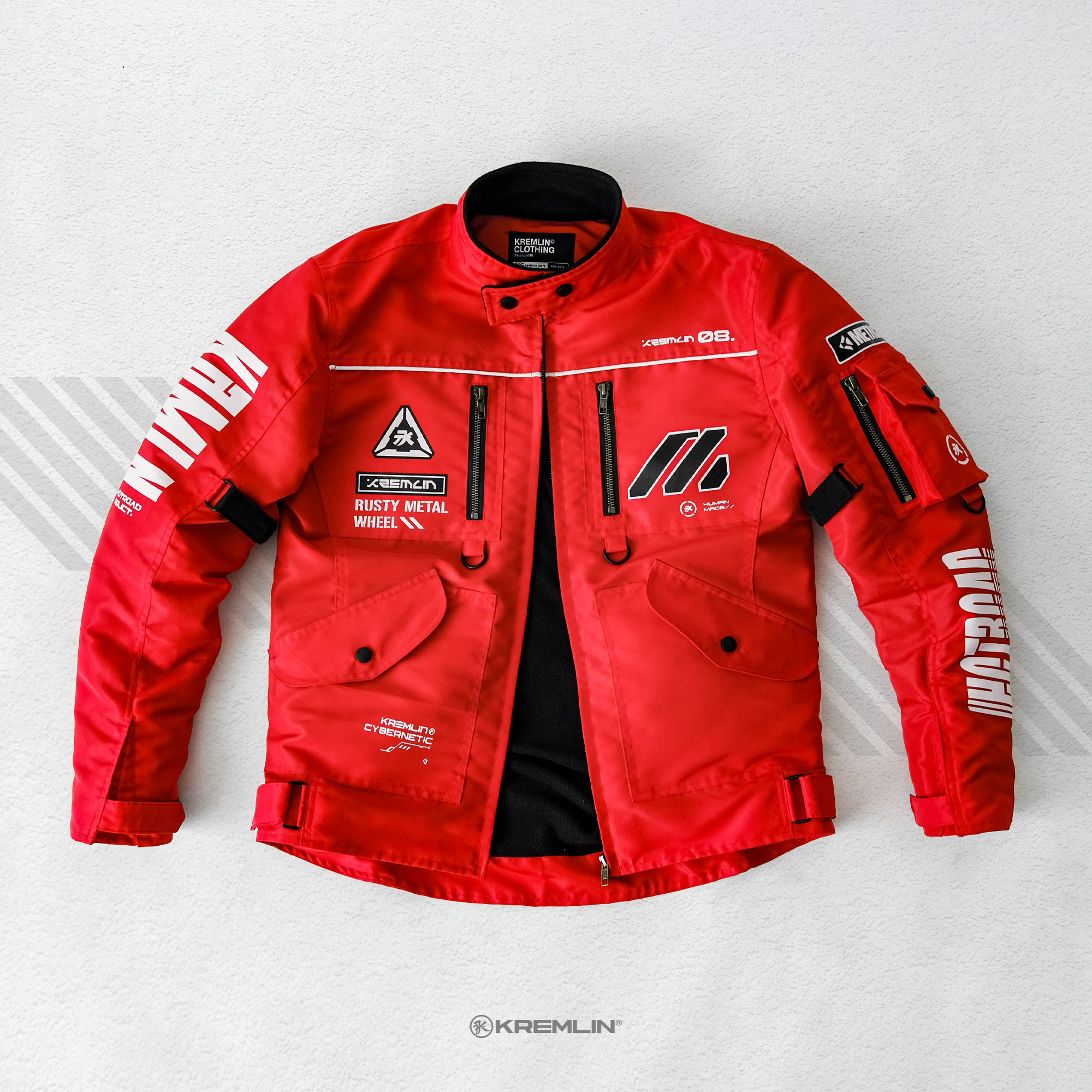 Kremlin Red Jacket Biker Cyber ​​Motor - Metacrush Harga 499,900 rupiah*Gratis Ongkir