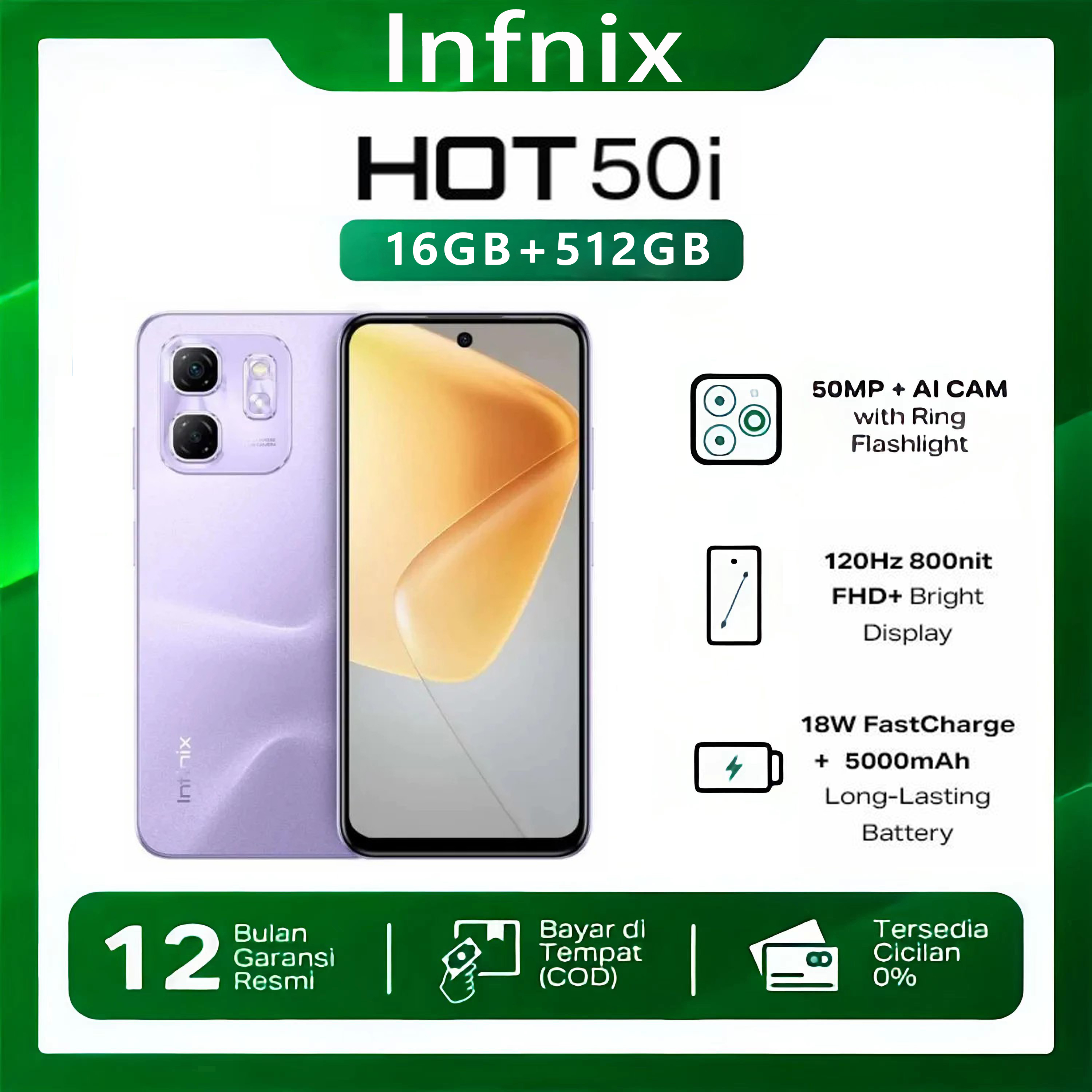 Hp terbaru INFlNIX Hot 50i Handphone 7.5 inch HD Screen 4G/5G 120Hz Smartphone RAM 16GB/512GB promo trade in hp Baru promo Produk Hot 50 Pro Dual SlM Al HD Kamera Gaming Learning Smartphone Bisa COD Harga  949,000 Ringgit*Penghantaran Percuma
