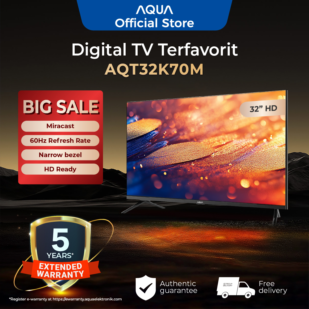 Aqua Digital Tv 32 Inch Fhd - Miracast - Hd - USB Movie - Aqt32K70M Harga 1,481,600 rupiah*Gratis Ongkir