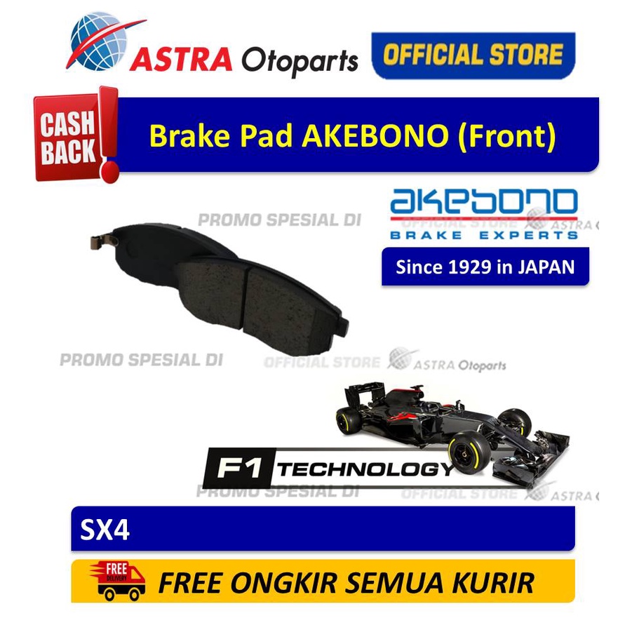 Kampas Rem Depan Akebono untuk Suzuki SX4 (2006 - 2016) Harga 404,000 rupiah*Gratis Ongkir