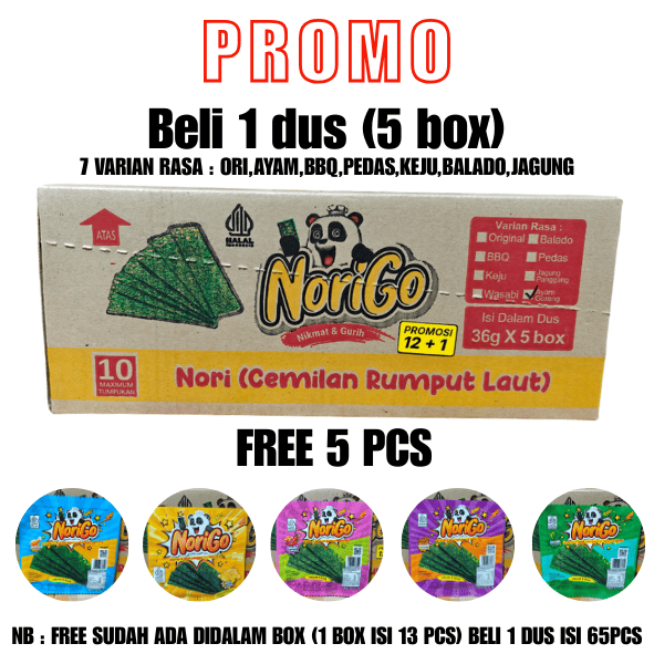 NORIGO SNACK RUMPUT LAUT - 1 DUS Harga 95,500 rupiah*Gratis Ongkir