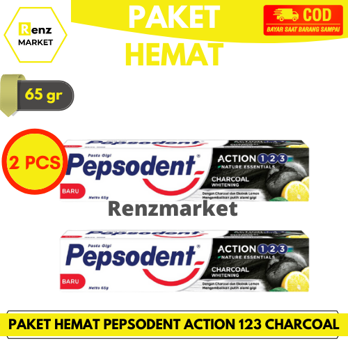 harga pepsodent action 123 charcoal