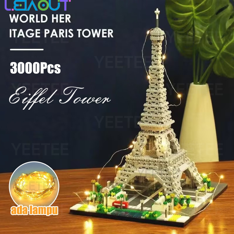 Leiao Ut【 🔥 Hot ✔️ Ready】3D Building Blocks Toy 2660Pcs Tajmahal World / 3000Pcs Eiffelparis DIY Puzzl…