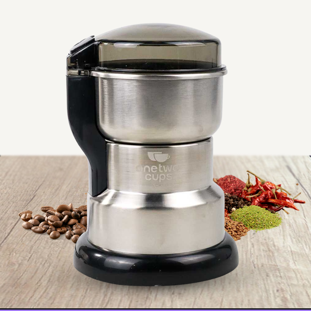 One Two Cups Alat Penggiling Kopi Elektrik Bumbu Coffee Grinder 200W - SH-668 - Silver Harga 110,000 rupiah*Gratis Ongkir