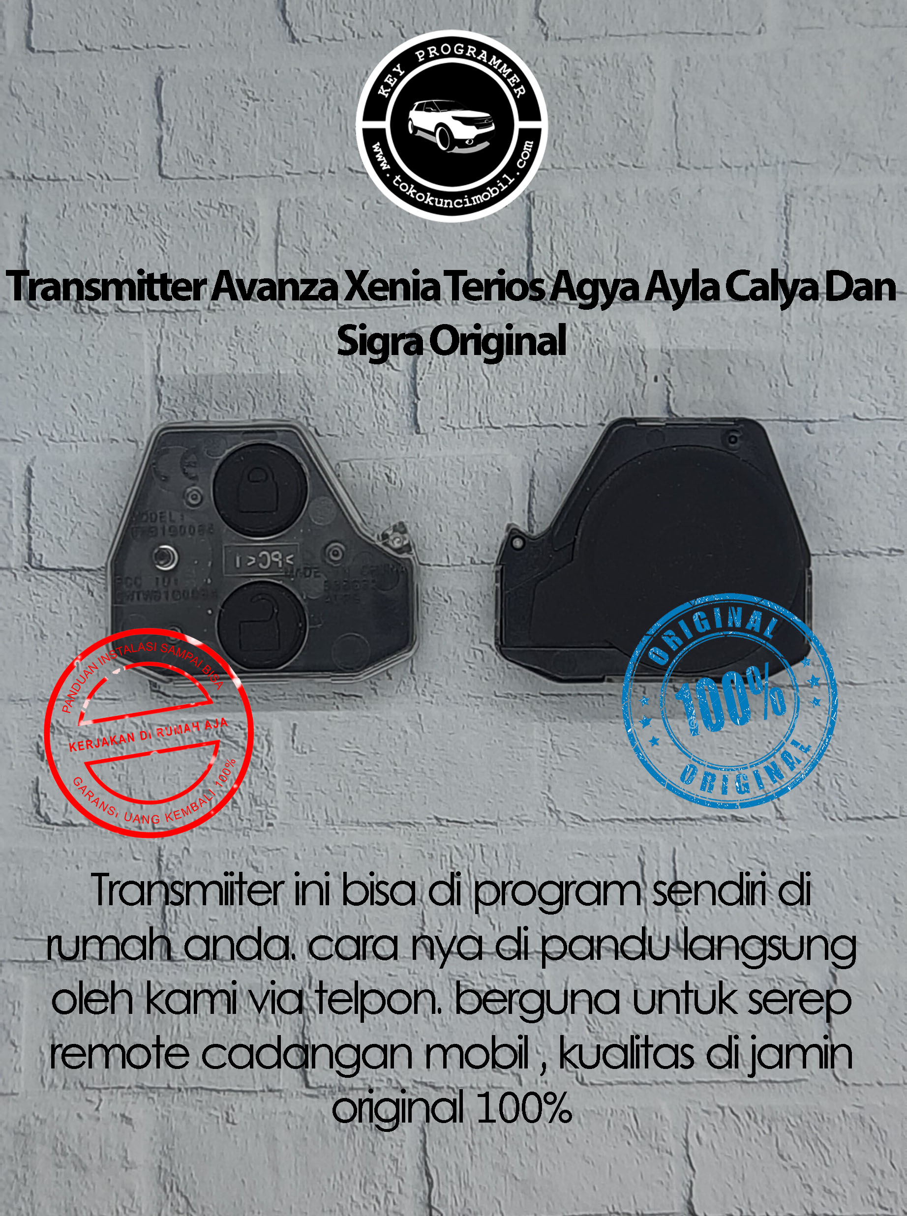 Transmitter remote Sigra/calya/Ayla/Agya/Avanza/Xenia/Terios 2016 + Original Harga 200,000 rupiah*Gratis Ongkir