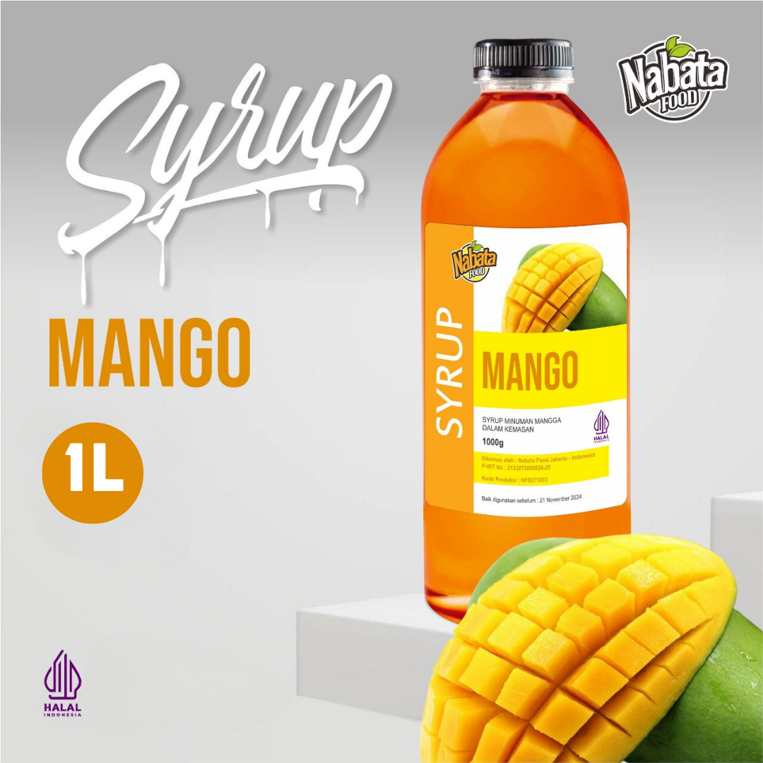 Sirup Mangga 1 liter Nabata food Syrup Mango Botol Plastik