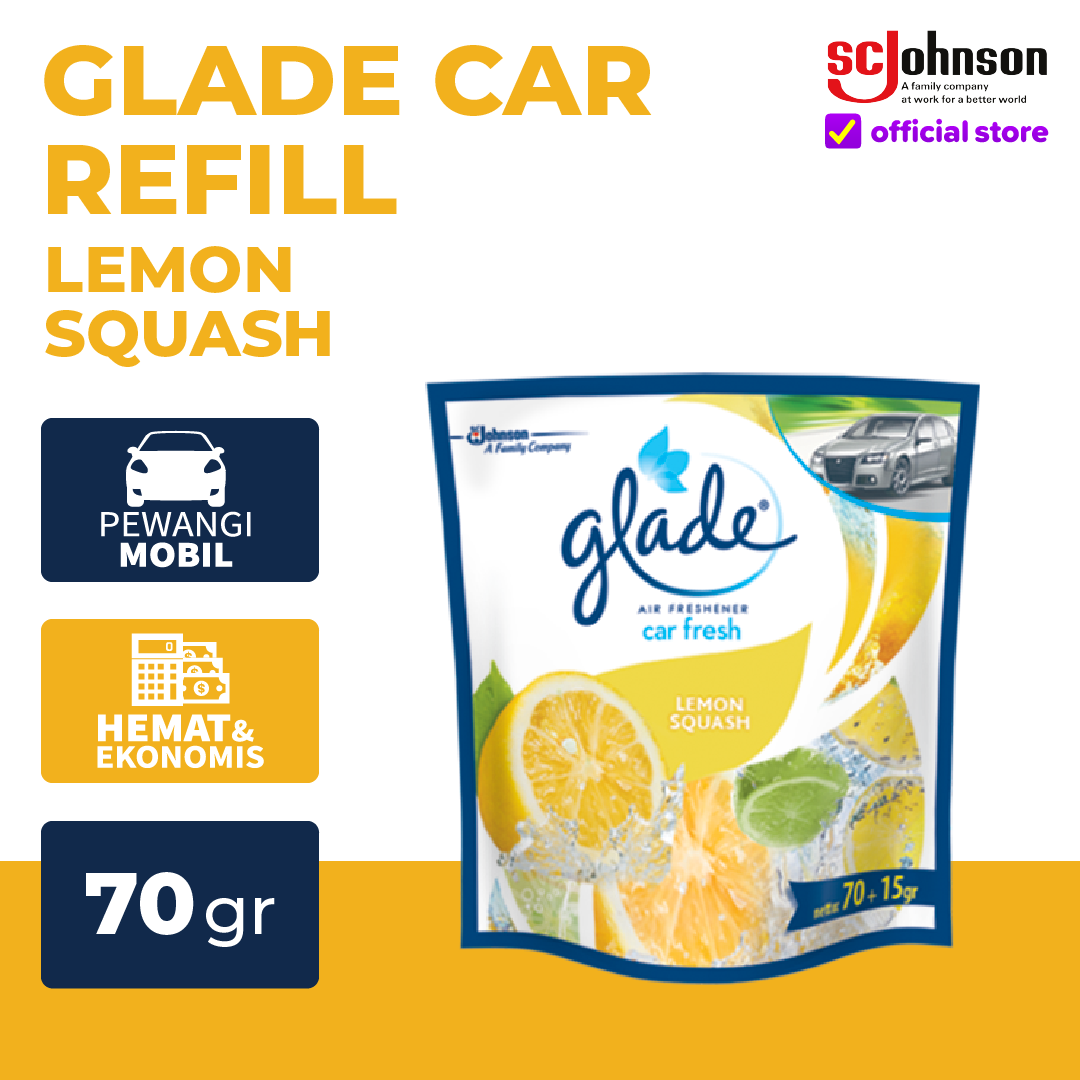 Glade Car Pengharum Mobil Refill Lemon 70gr Harga 12,010 rupiah*Gratis Ongkir