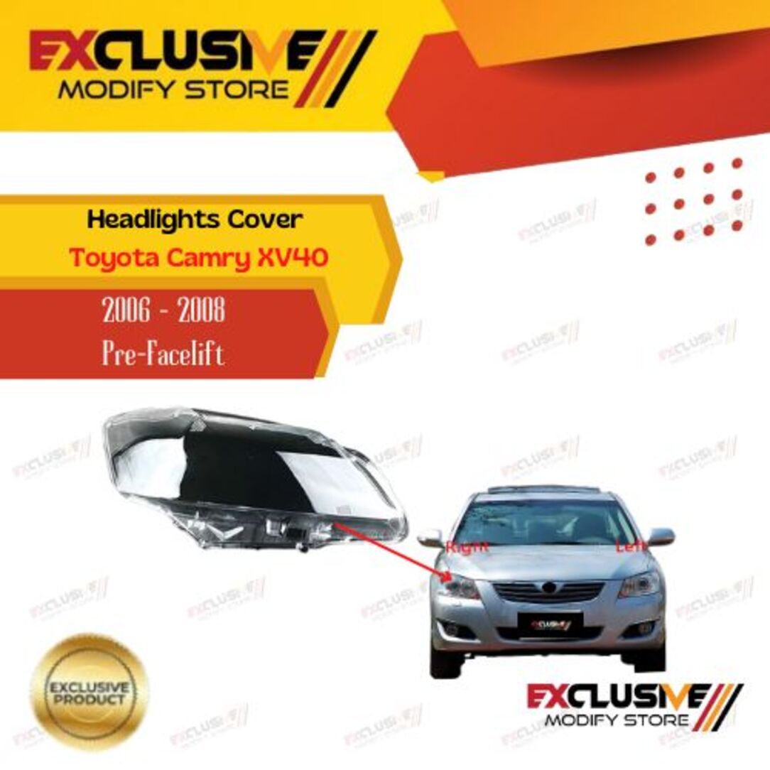 Toyota Camry XV40 front lamp Mica cover pre-decorator (2006 - 2008) Harga  715,000 Ringgit*Penghantaran Percuma
