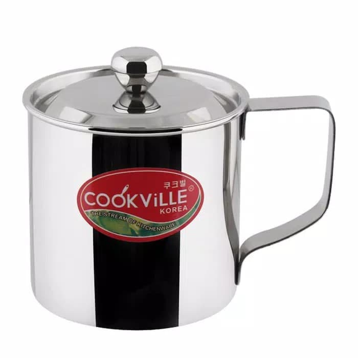 Mug Stainless 12 cm Cookville / Gelas dengan Tutup / Cangkir Minum