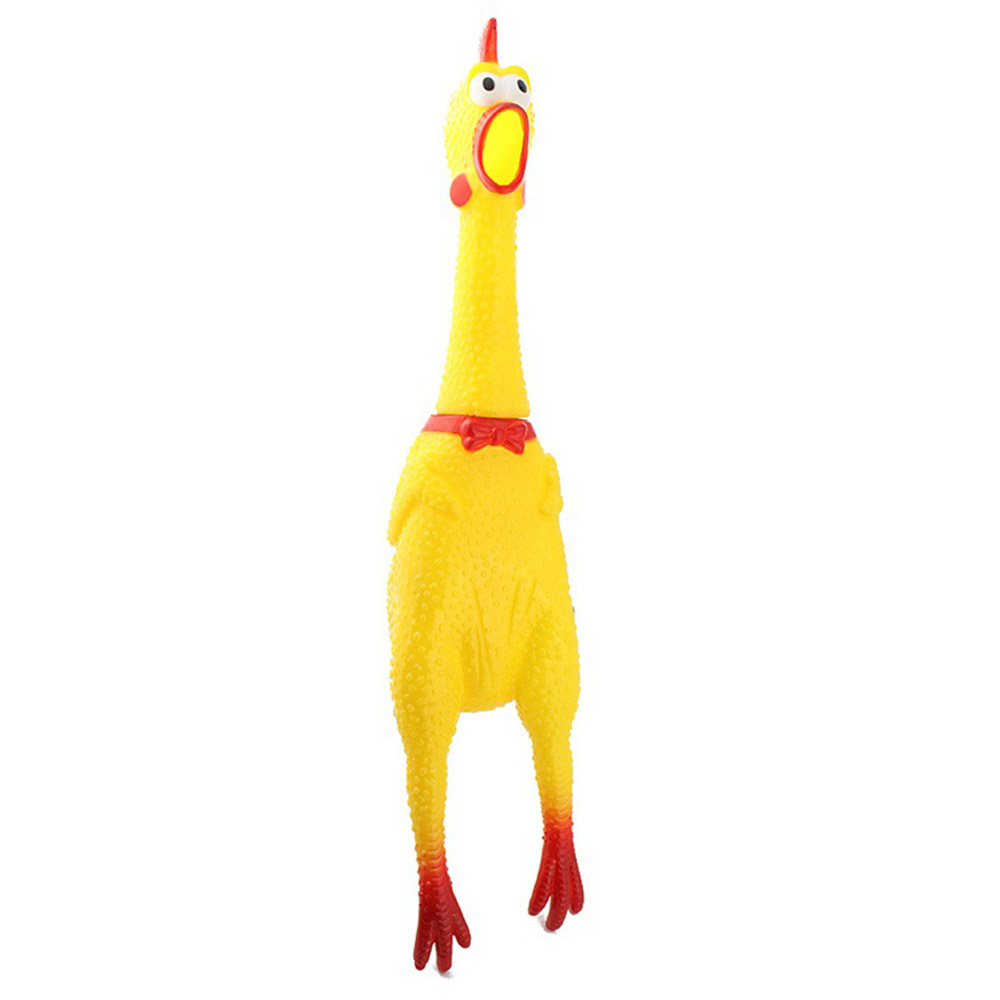 yellow chicken squeaky toy