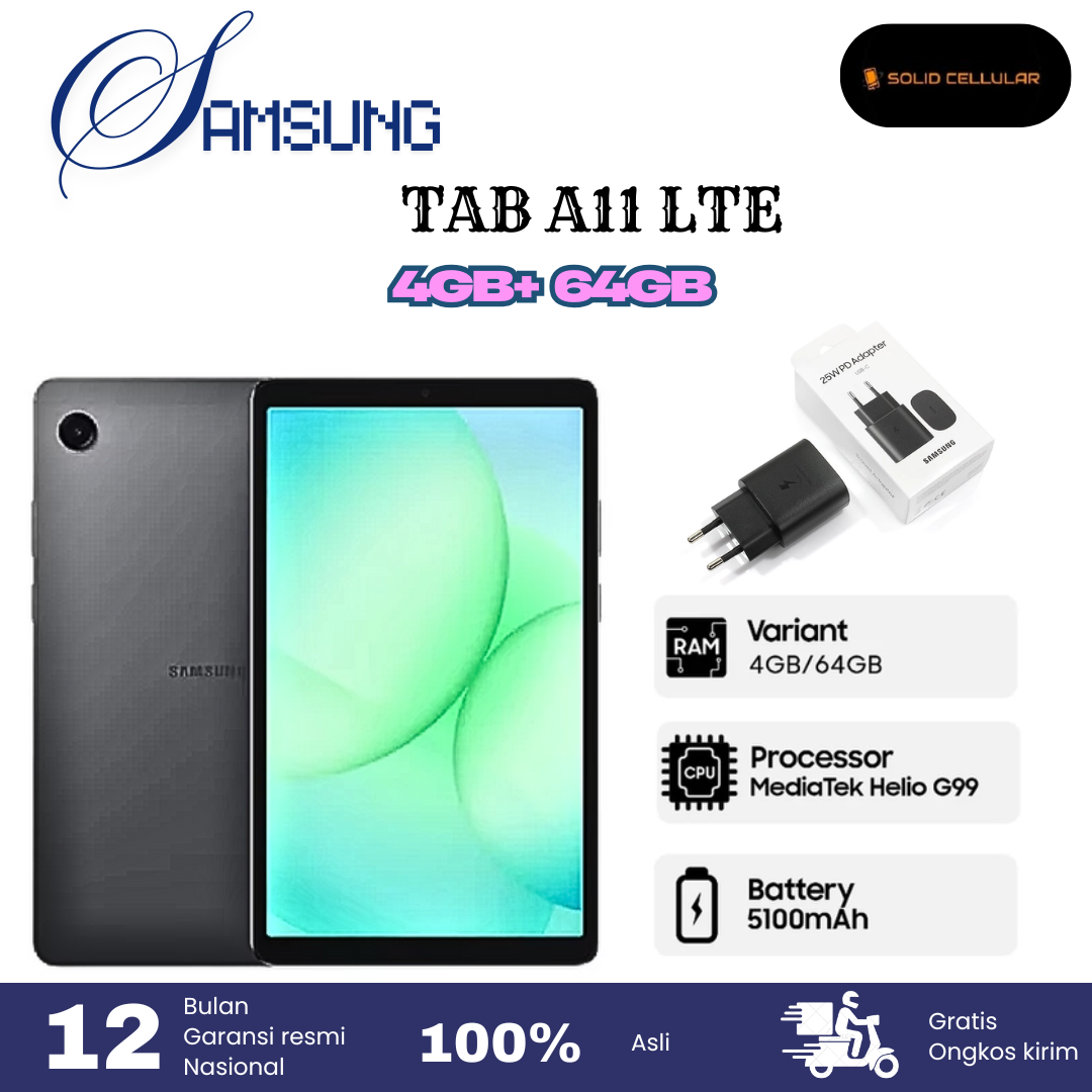 Samsung Tab A11 Lte 4/64 Official Warranty Harga  2,499,000 Ringgit*Penghantaran Percuma