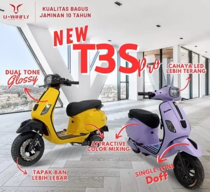 Motor Listrik UWINFLY Tipe T3s Pro Harga 9,200,000 rupiah*Gratis Ongkir