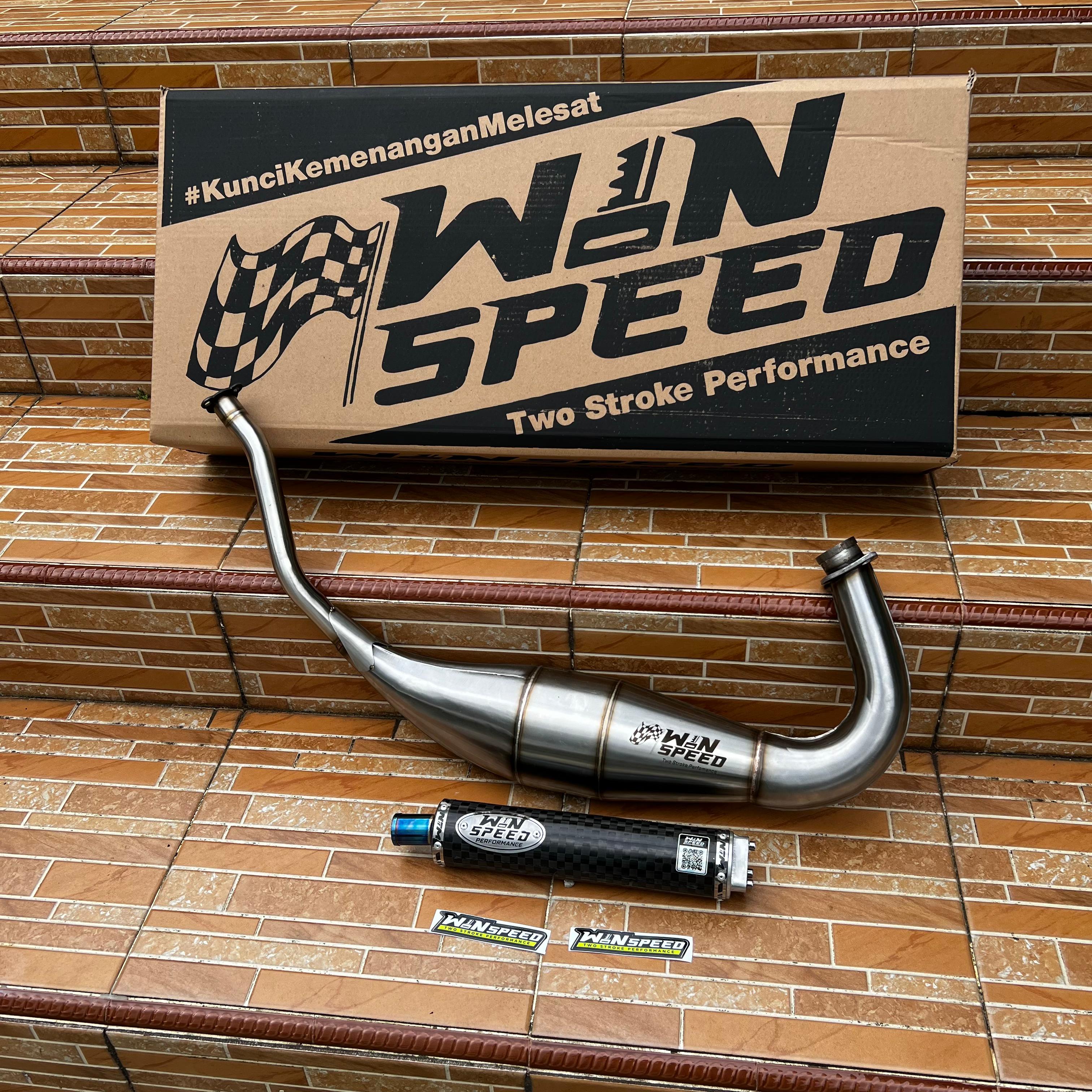 Knalpot Ninja 2 Tak Tipe Super Cobra R, RR, SS, KIS Carbon Catur Glossy Stainlees Press ORI WINSPEED Harga 1,000,000 rupiah*Gratis Ongkir