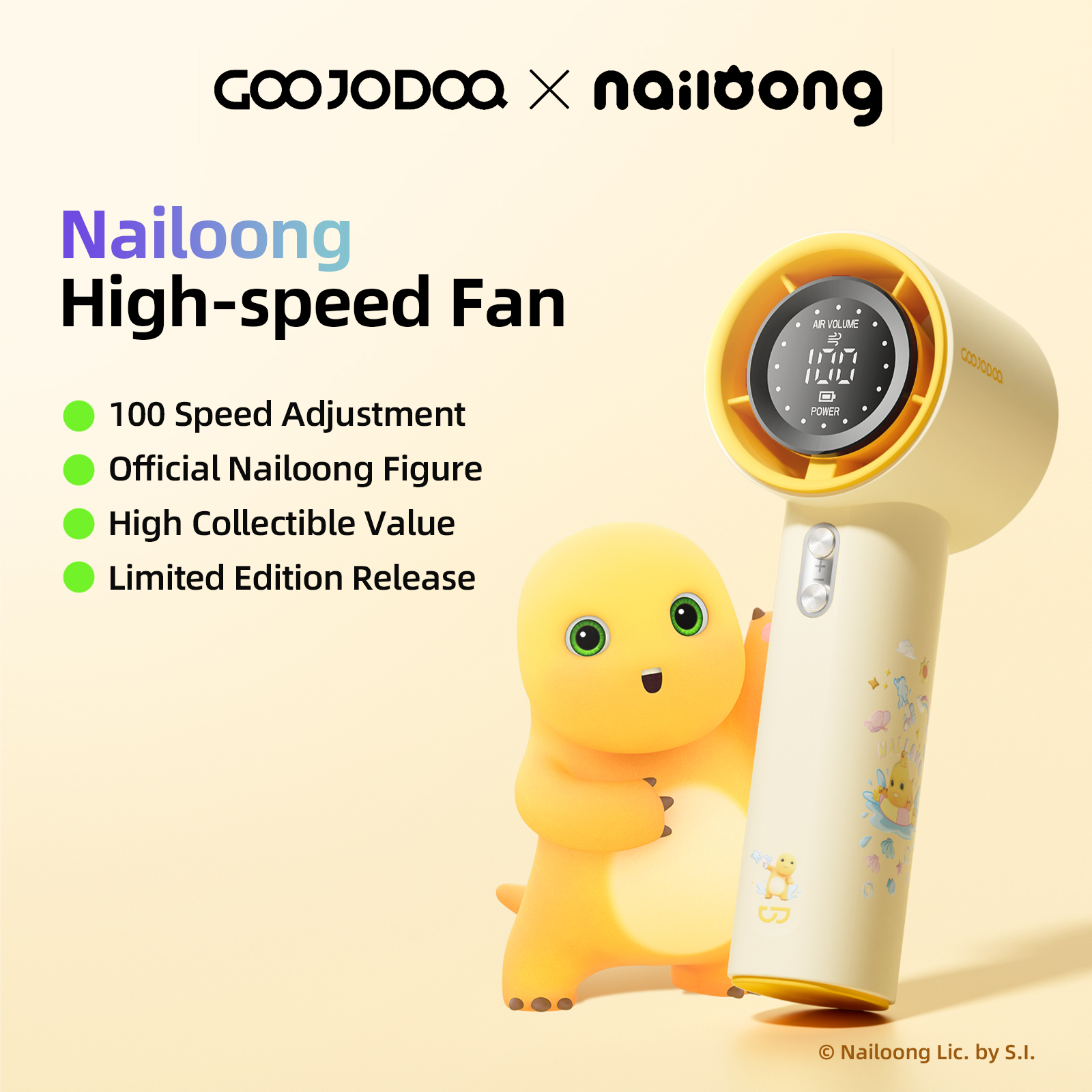 Goojodoq X nailoong Gfs001 4000Mah High Speed Turbo Fan Mini Fan Portable Handheld Fan 100 Gear Strong Wind Digital Display Fan Harga 295,000 rupiah*Gratis Ongkir