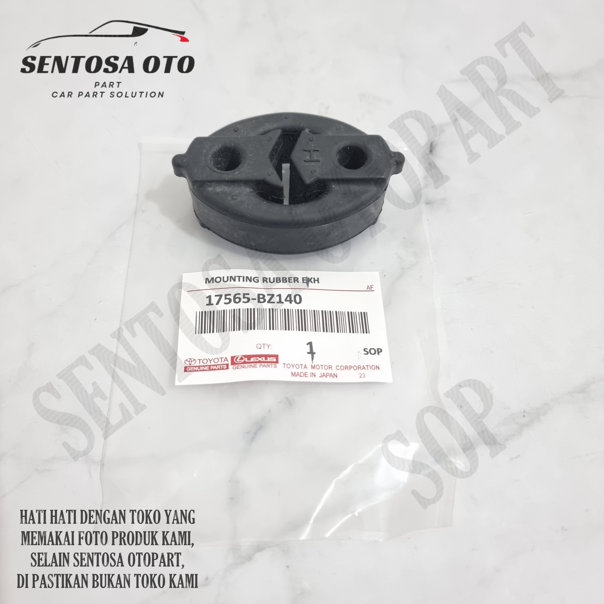 Karet Gantungan Knalpot Agya Ayla Calya Sigra Soluna Zebra Taft GT Feroza Rocky Hilline P/N 17565-BZ140 Harga 10,000 rupiah*Gratis Ongkir