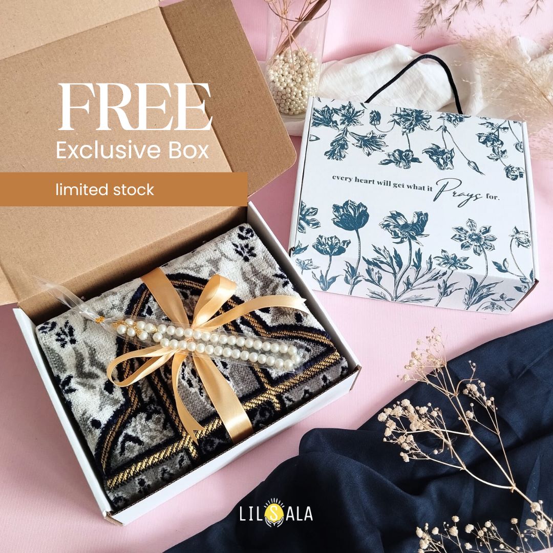 [madina] hadiah box Sajadah Madina Dengan Tasbih Mutiara Parcel Lebaran Kado Hampers Idul FITRI/RAMADH…