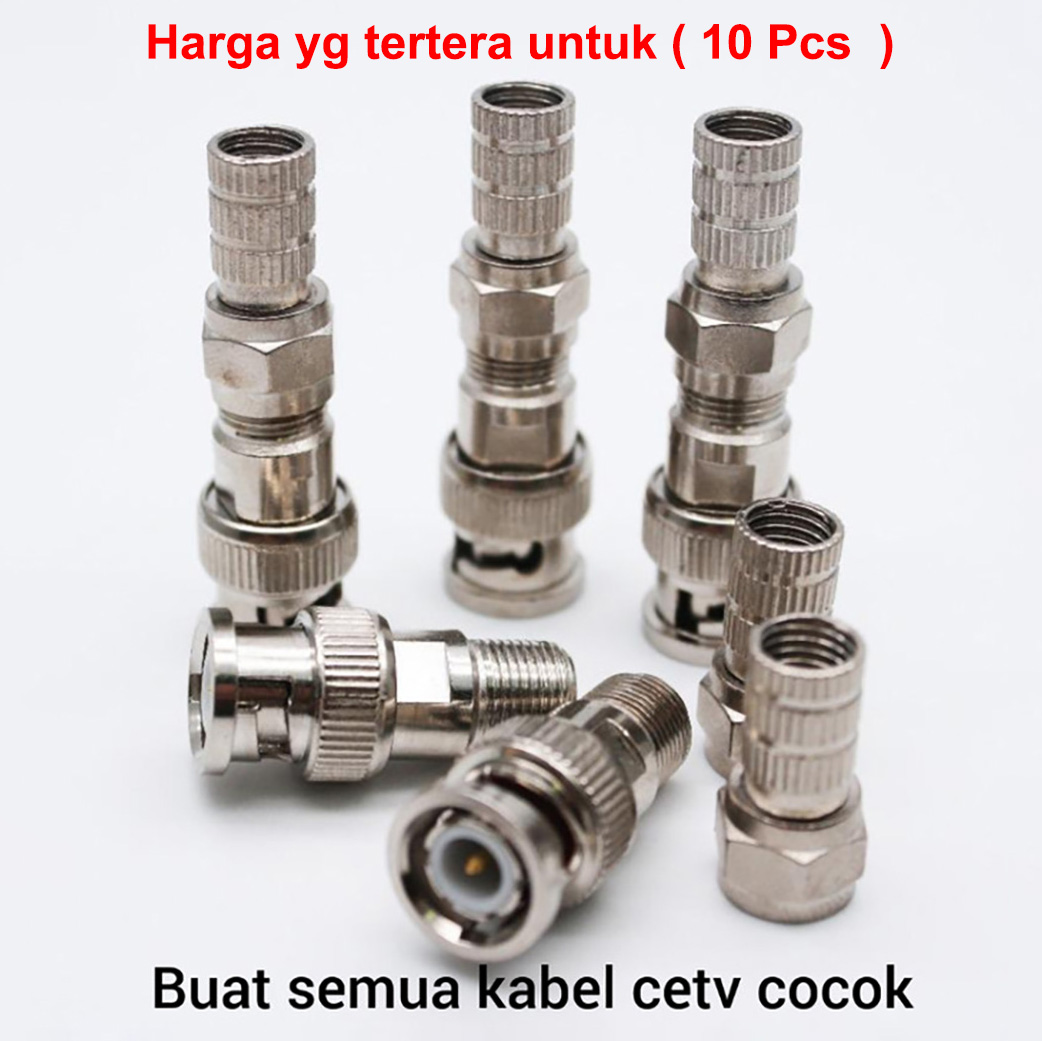 Wholesale 10Pcs Bnc Drat Jack Connector Set Cctv Taiwan Original Bnc for Cctv Camera Cables Harga 24,500 rupiah*Gratis Ongkir