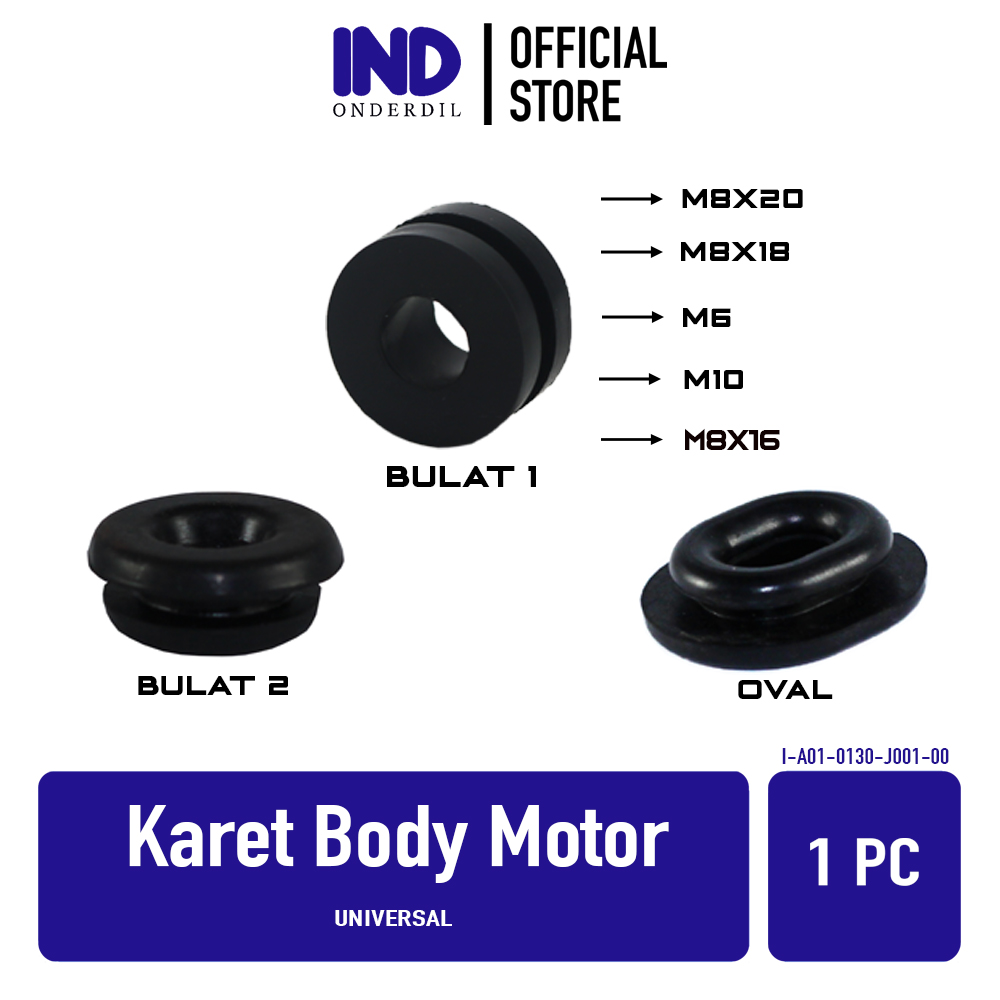 Karet Body Bodi Motor Dop Accu Aki Grommet Bulat M6 M8 M10 Oval All Honda Yamaha Universal Supra X 125 & Supra Fit & Revo & Tiger & Grand & Grand & Mio & Jupiter MX-Z & Vega & F1ZR & Beat & Vario & Soul GT & X-Ride & Scoopy dll Harga 2,120 rupiah*Gratis Ongkir