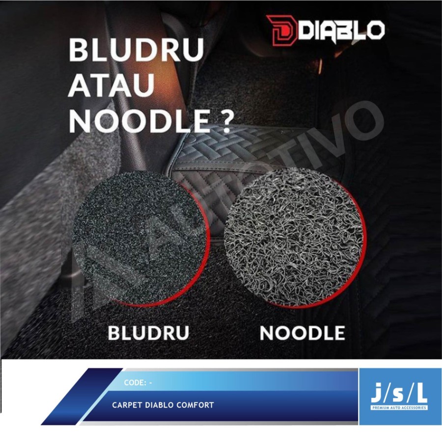Karpet Toyota Fortuner 2005-2015 JSL Diablo Karpet Diamond Black Harga 2,430,000 rupiah*Gratis Ongkir