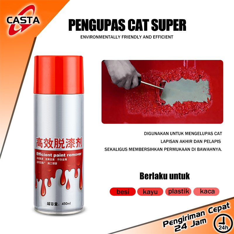 Casta paint remover pro efficient 1 big bottle car motorcycle paint remover alloy wheels aluminum steel wooden wall anti-rust oil remover fast clean without pungent odor Harga 31,888 rupiah*Gratis Ongkir