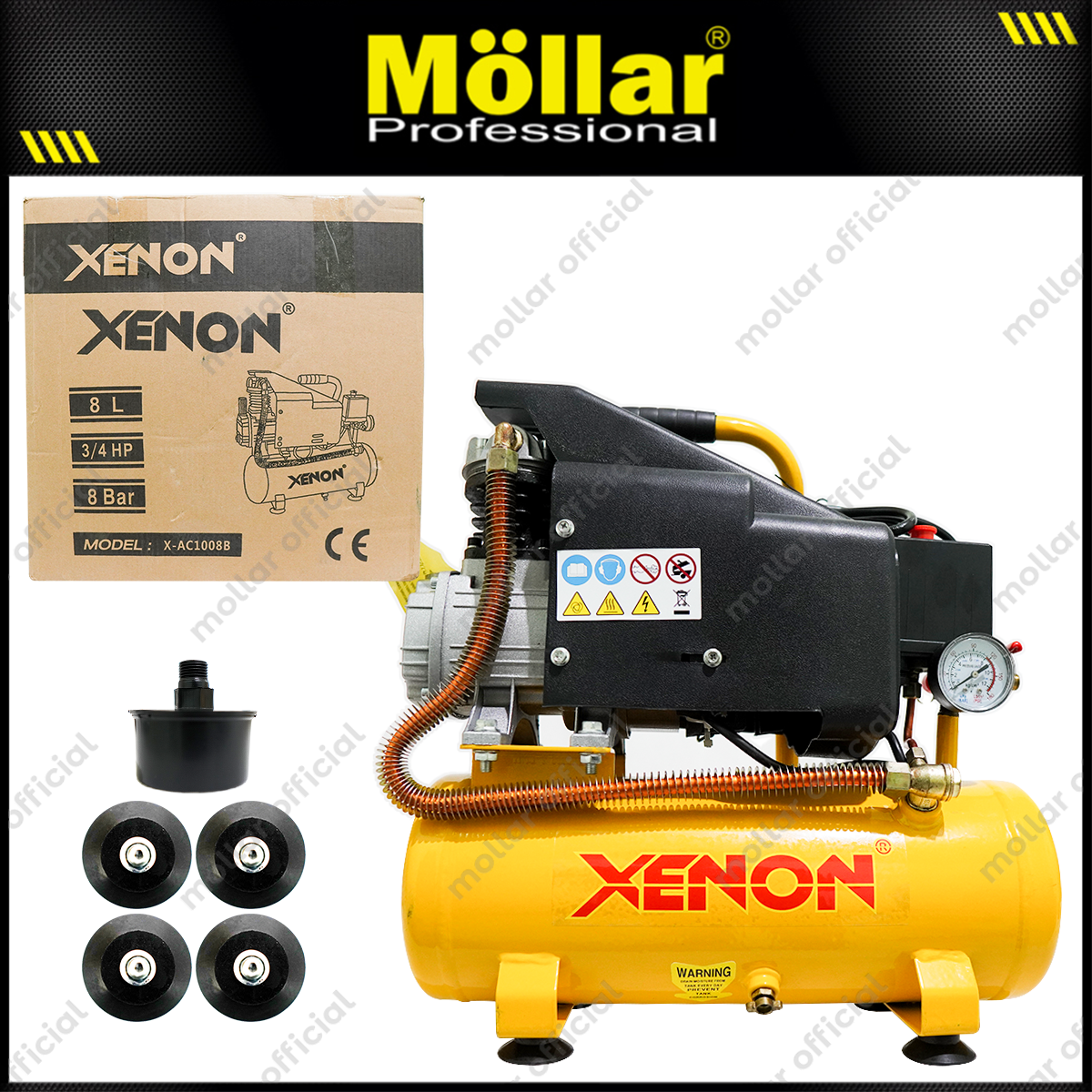 XENON AC1008B Kompresor Udara Listrik 3/4 PK Air Compressor 0.75 Hp Harga 1,015,000 rupiah*Gratis Ongkir