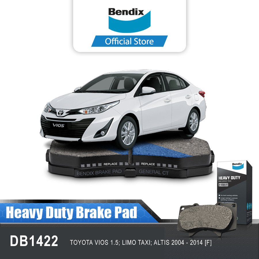 Bendix Kampas Rem Mobil Toyota Vios Limo Taxi 2004-2014 DB1422HD Harga 261,200 Ringgit*Penghantaran Percuma