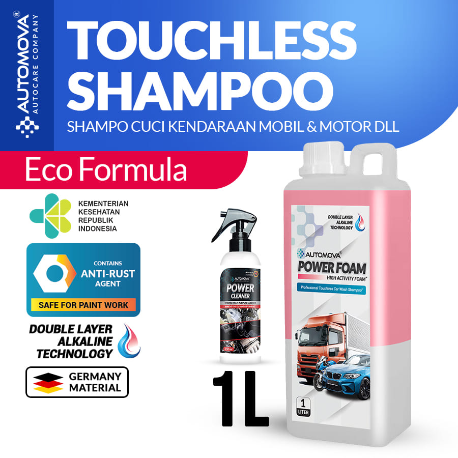 Automova Power Foam Double Layer Alkaline Shampoo Touchless For Carwash 1 Litre Harga 159,000 rupiah*Gratis Ongkir