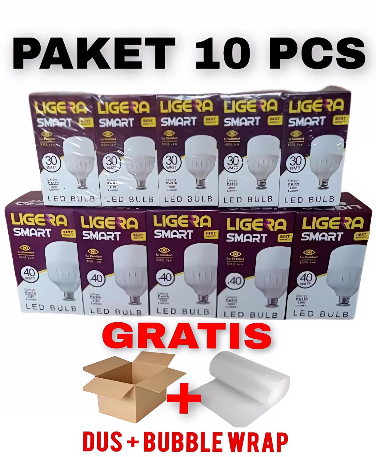 Led Ligera smart LED bulb 40W 30W 20W 15W 10W 5W LED bulb 10 PCs