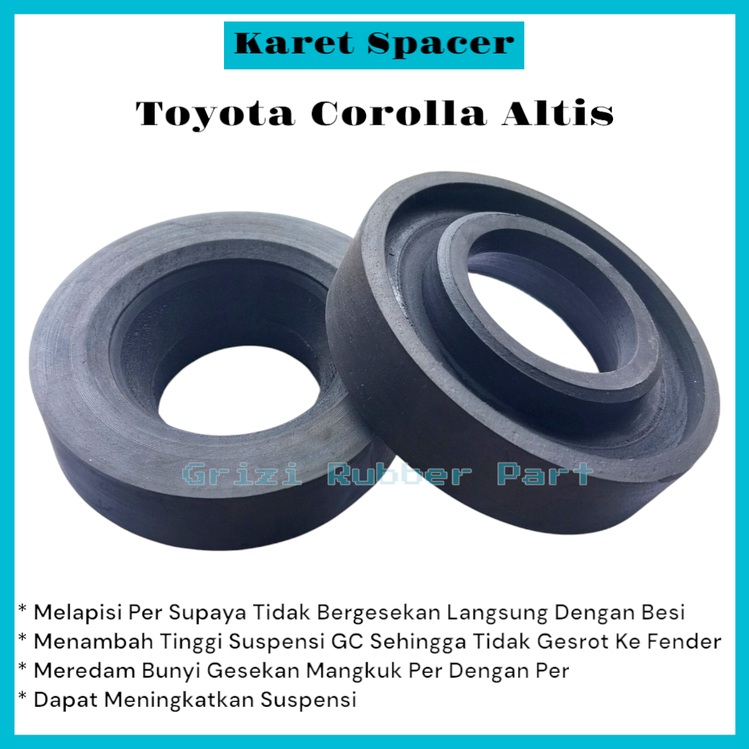 Karet Tatakan Peninggi Per Keong Toyota Corolla Altis Belakang Set Kanan Kiri Bahan Ban Harga 75,000 rupiah*Gratis Ongkir
