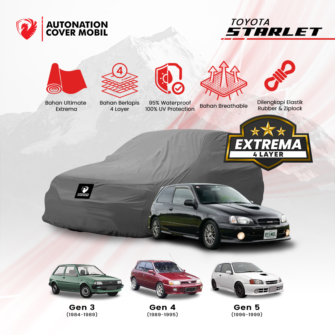 Autonation Garage - Cover Mobil Toyota Starlet Extrema 4 Layer Harga 1,035,500 rupiah*Gratis Ongkir