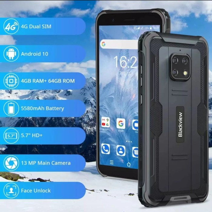 Blackview bv4900 Pro 4gb64 nfc 5580mAh tahan air tahan banting Harga 2,900,000 rupiah*Gratis Ongkir