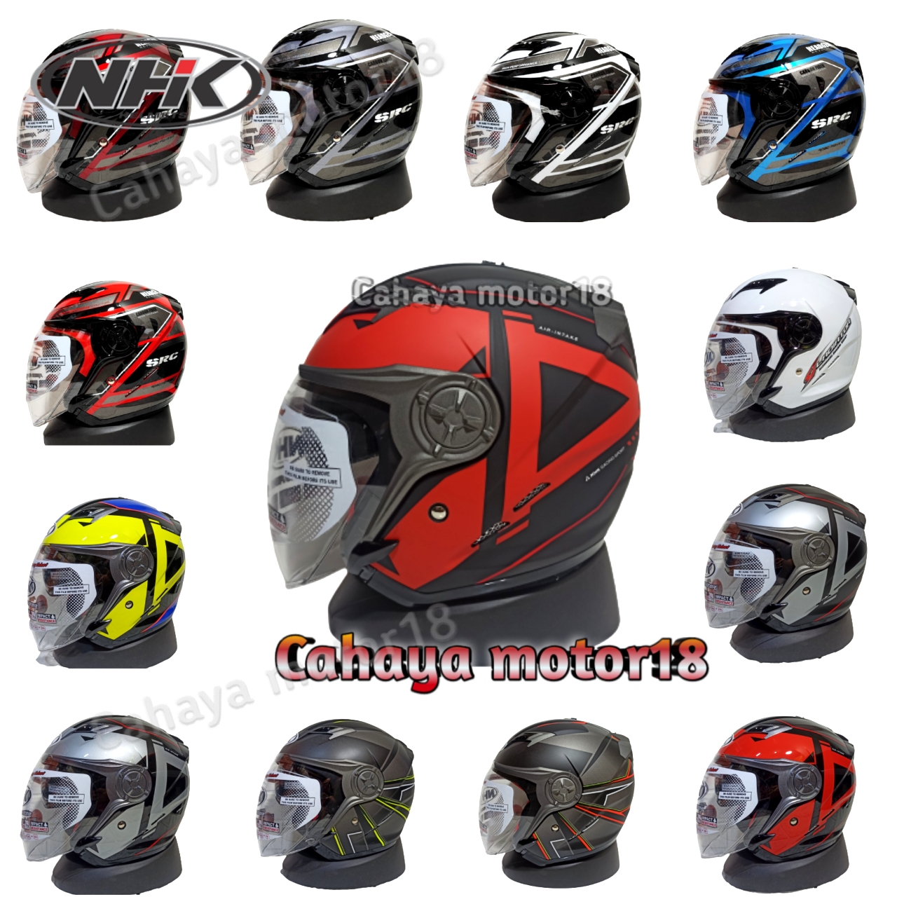 HELM NHK GLADIATOR MOTIF DOUBLE VISOR|NHK HALF FACE Harga 440,000 rupiah*Gratis Ongkir